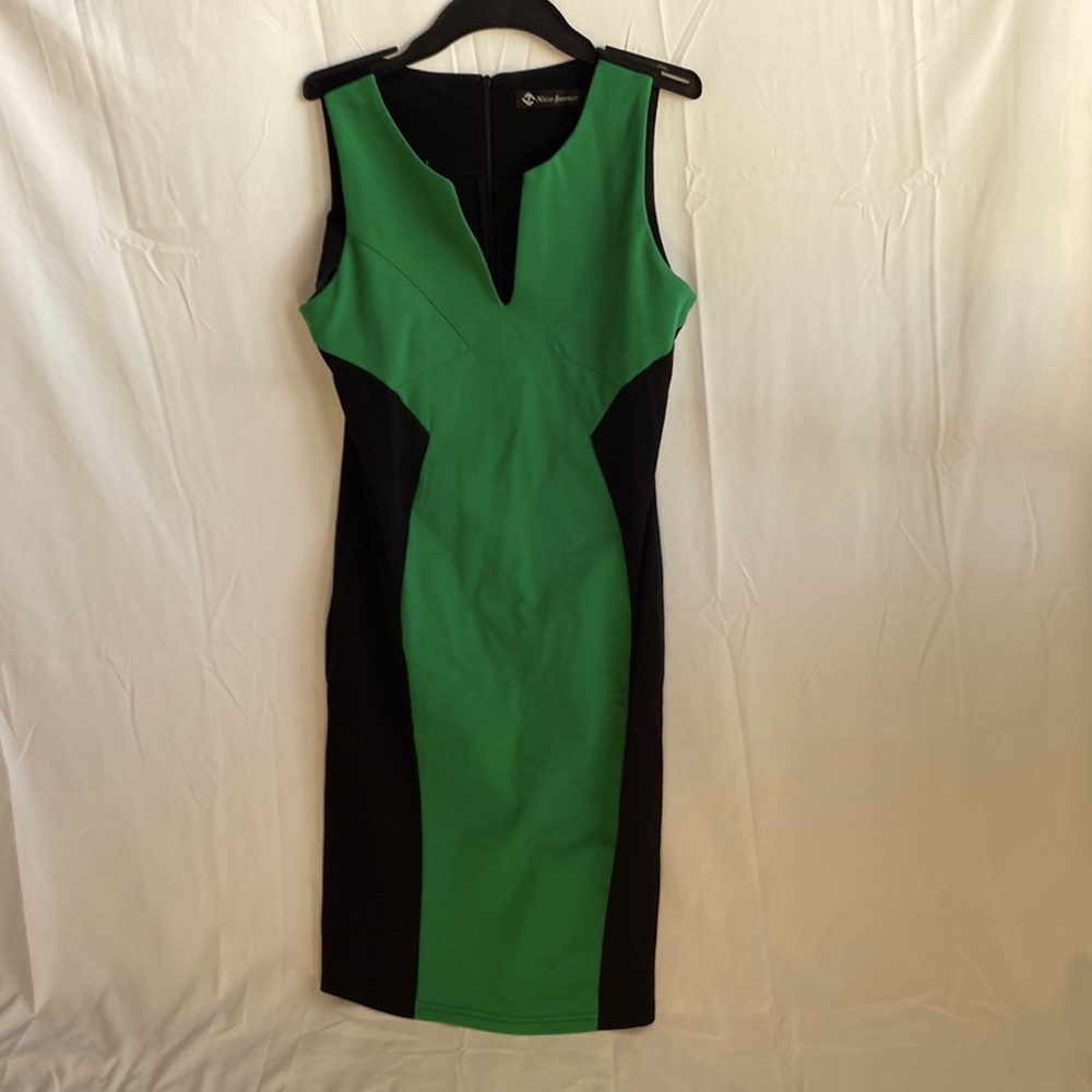 Nice-forever dress, size large, green and black
